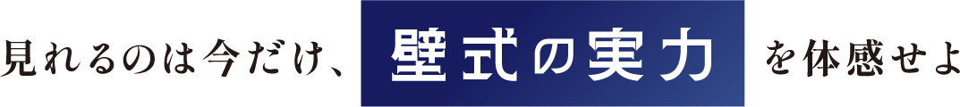 見れるのは今だけ、壁式の実力を体感せよ